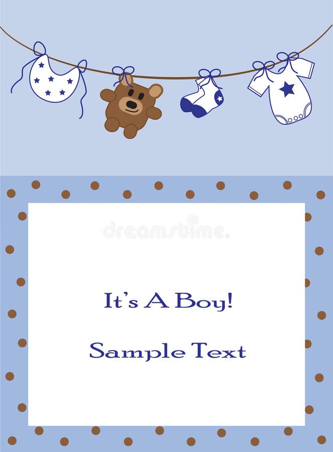 Blue baby boy announcement invite. Blue baby boy announcement invite