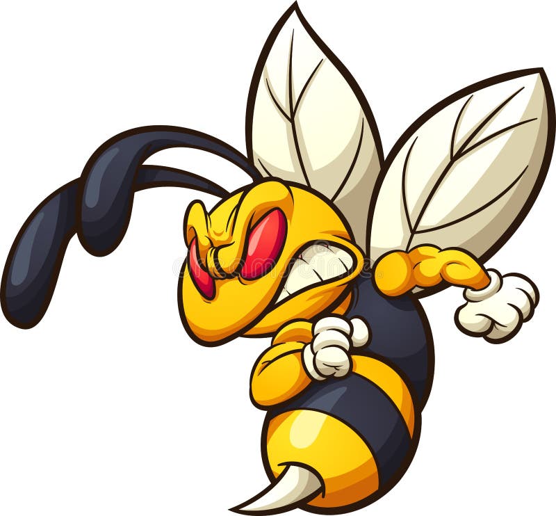Avispón, avispa, o mascota enojada de la abeja
