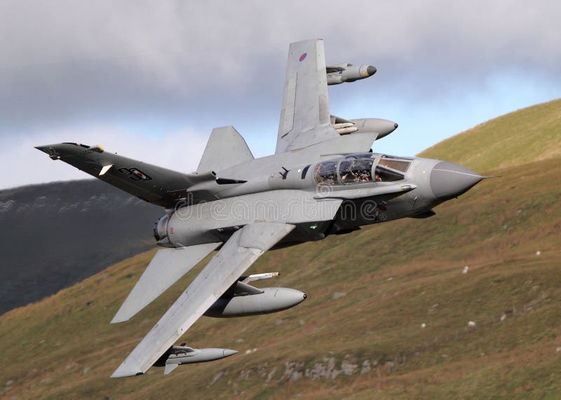 Royal Air Force Tornado Gr4, 9sqd special tail 30 year Fighter jet low level in the North Wales Military Training area. Royal Air Force Tornado Gr4, 9sqd special tail 30 year Fighter jet low level in the North Wales Military Training area