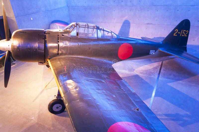 Avión de combate cero del japonés fotografía de archivo