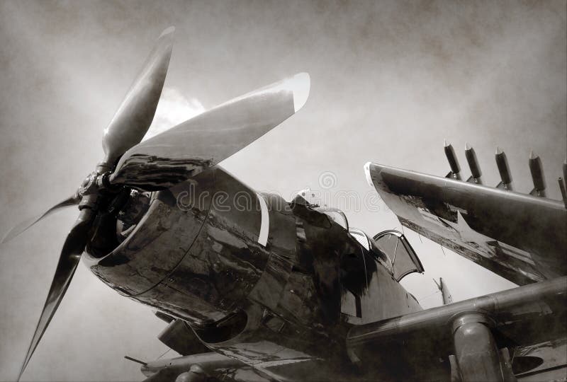 Avión de combate de la era de la Segunda Guerra Mundial fotografía de archivo Avión de combate de la era de la Segunda Guerra Mundial fotografía de archivo
