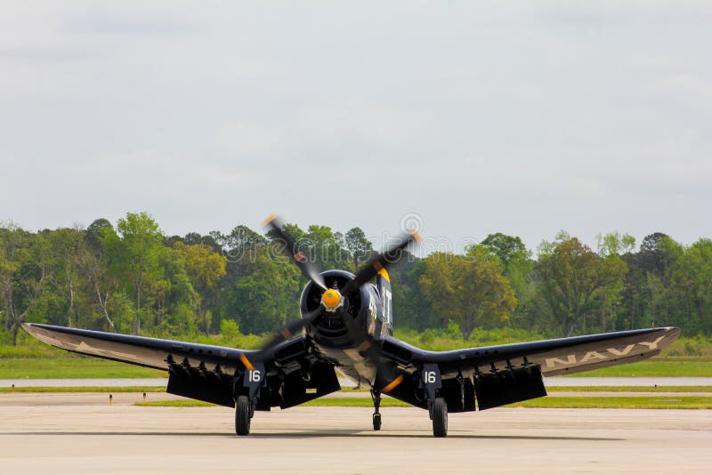 Avión de combate del corsario del vintage USN F4U imagen de archivo libre de regalías