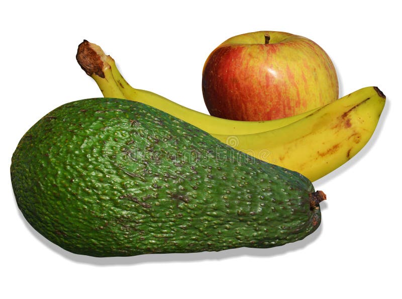 Avocado, bananas and apple stock image. Image of fruits 71058457