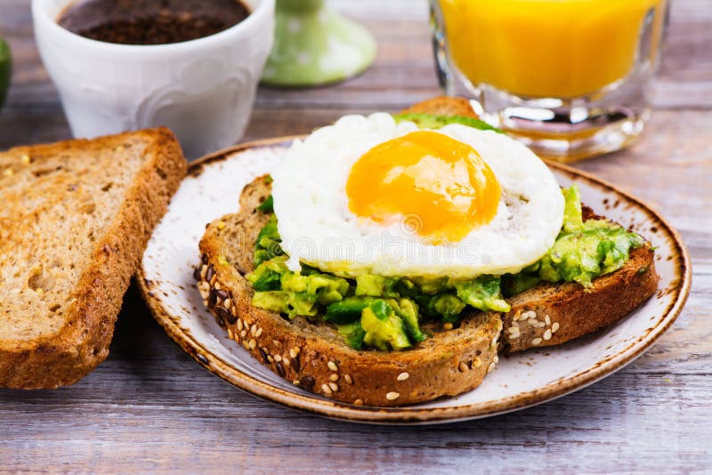 Avocado Egg Sandwich with Whole Grain Bread Stock Image Image of