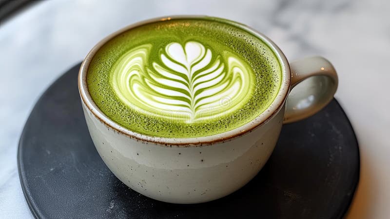 Avocado toast with almond milk latte.. stock illustration