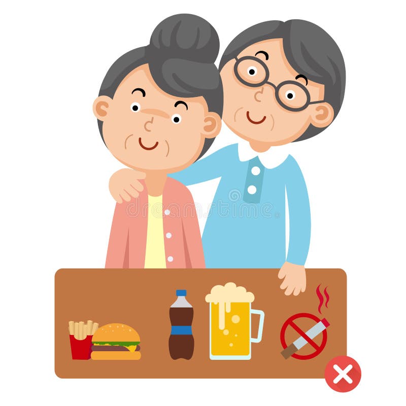 Avoid Foods Unhealthy for the Elderly Stock Illustration Illustration