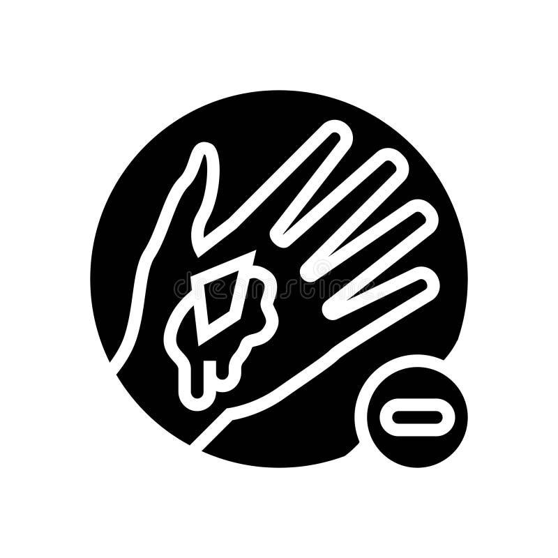 Avoid removing embedded objects from wound glyph icon vector illustration. avoid removing embedded objects from wound sign. isolated symbol illustration.