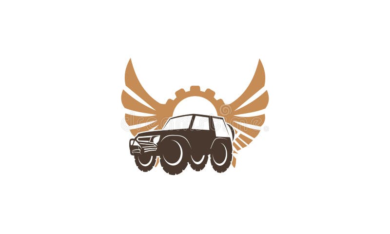 Avonturenauto Wing Gear stock illustratie Avonturenauto Wing Gear stock illustratie