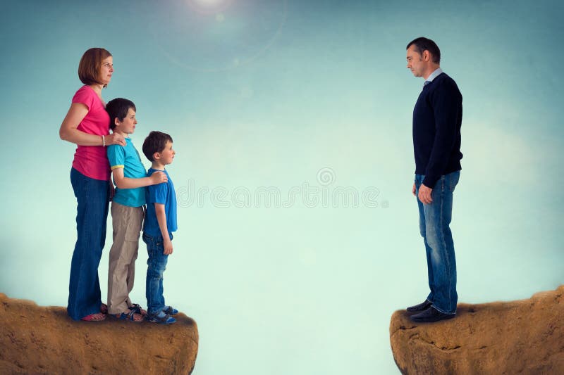Avskiljande för skilsmässabegreppsfamilj royaltyfri fotografi Avskiljande för skilsmässabegreppsfamilj royaltyfri fotografi