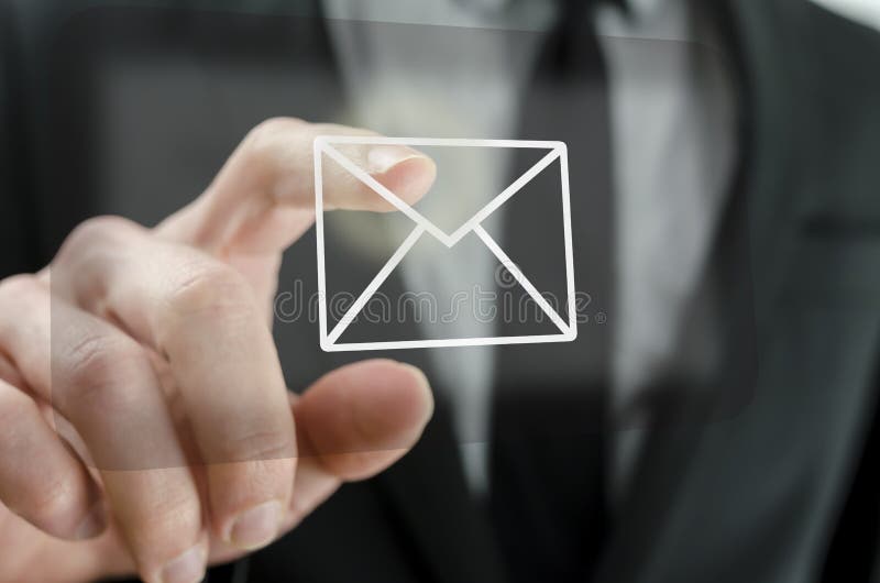 Röra e-postsymbol för affärsman royaltyfria foton Röra e-postsymbol för affärsman royaltyfria foton