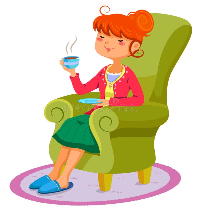 Avslappnande kvinna royaltyfri illustrationer Avslappnande kvinna royaltyfri illustrationer
