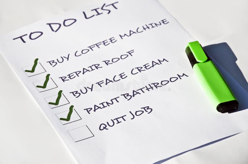 To do list with Quit job uncheked. To do list with Quit job uncheked