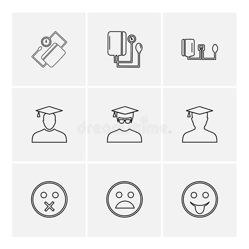 Avtar, потребитель, профиль, воплощение, emoji, смайлик, значки s eps иллюстрация штока