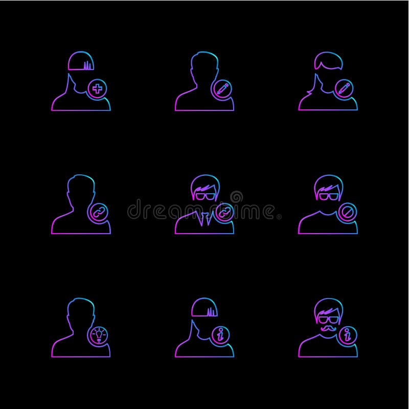 Avtar, потребитель, профиль, воплощение, emoji, смайлик, значки s eps иллюстрация штока
