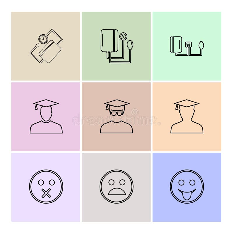 Avtar, потребитель, профиль, воплощение, emoji, смайлик, значки s eps иллюстрация штока