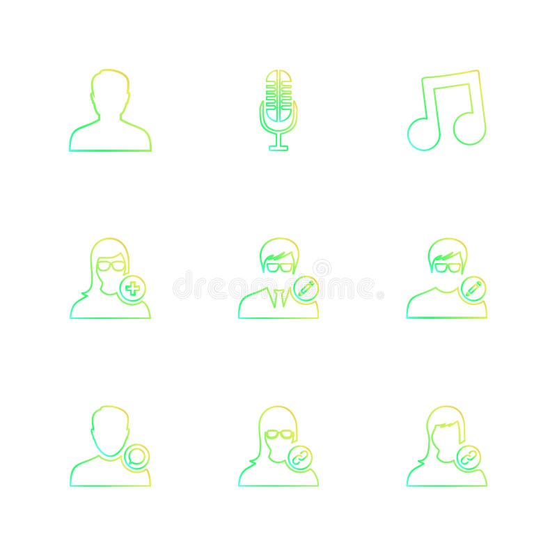 Avtar, потребитель, профиль, воплощение, emoji, смайлик, значки s eps иллюстрация штока