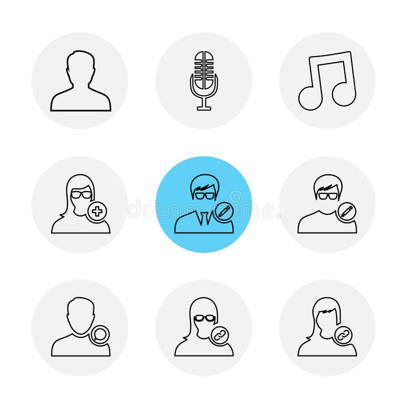 Avtar, потребитель, профиль, воплощение, emoji, смайлик, значки s eps бесплатная иллюстрация