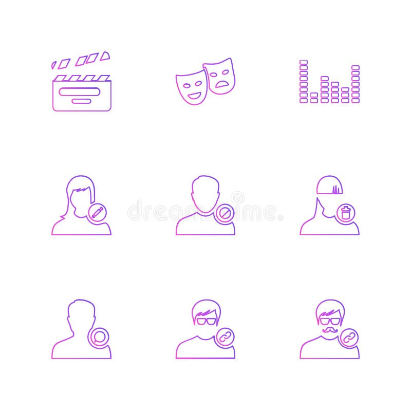 Avtar, потребитель, профиль, воплощение, emoji, смайлик, значки s eps бесплатная иллюстрация