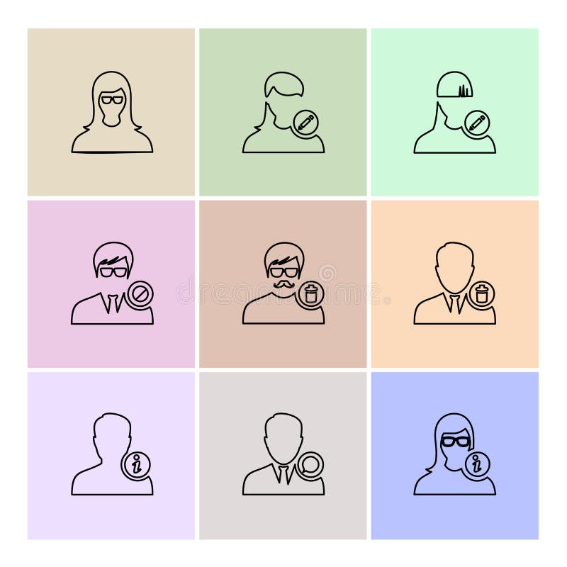 Avtar, потребитель, профиль, воплощение, emoji, смайлик, значки s eps иллюстрация вектора