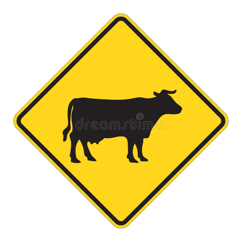Avvertimento del segnale stradale - bestiame