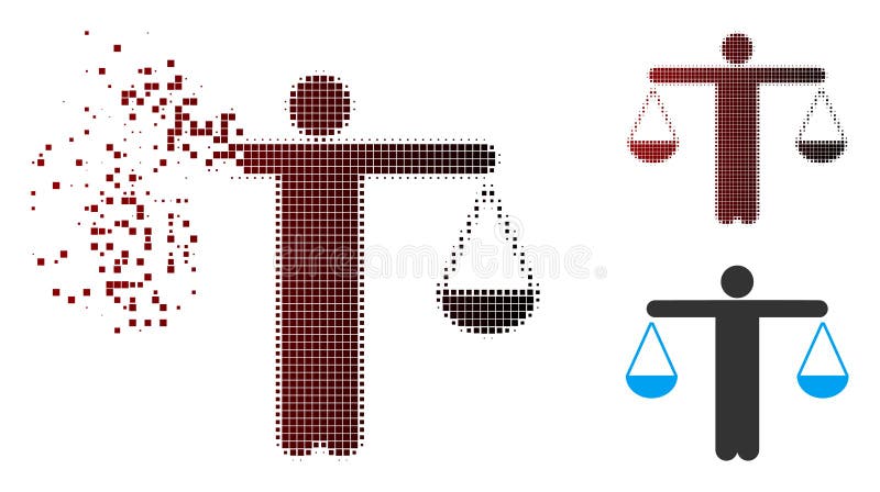 Avvocato di semitono dissolto Weight Icon del pixel royalty illustrazione gratis
