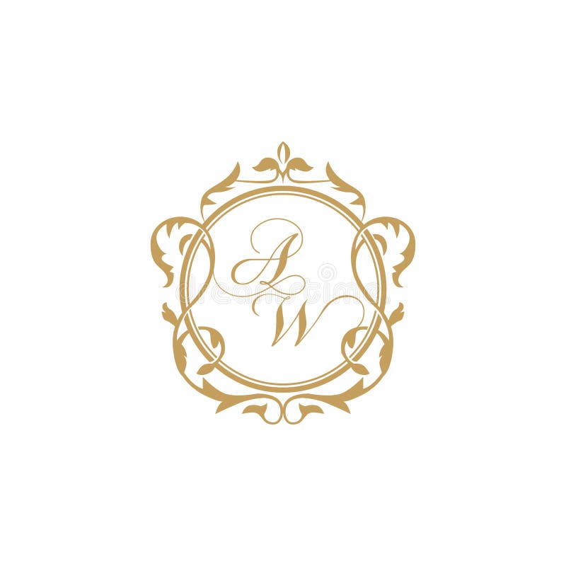 Aw initial wedding monogram logo Royalty Free Vector Image