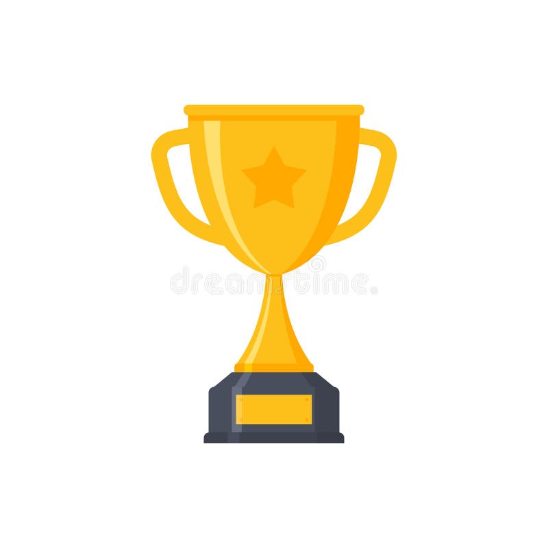 Award cup vector icon. Trophy award cup gold prize champion win victory