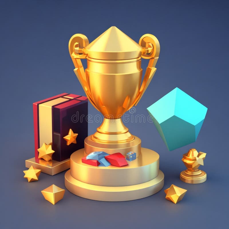 Award 3d rendern Element Set Star Preis Kronkonzept ai generativ vektor abbildung