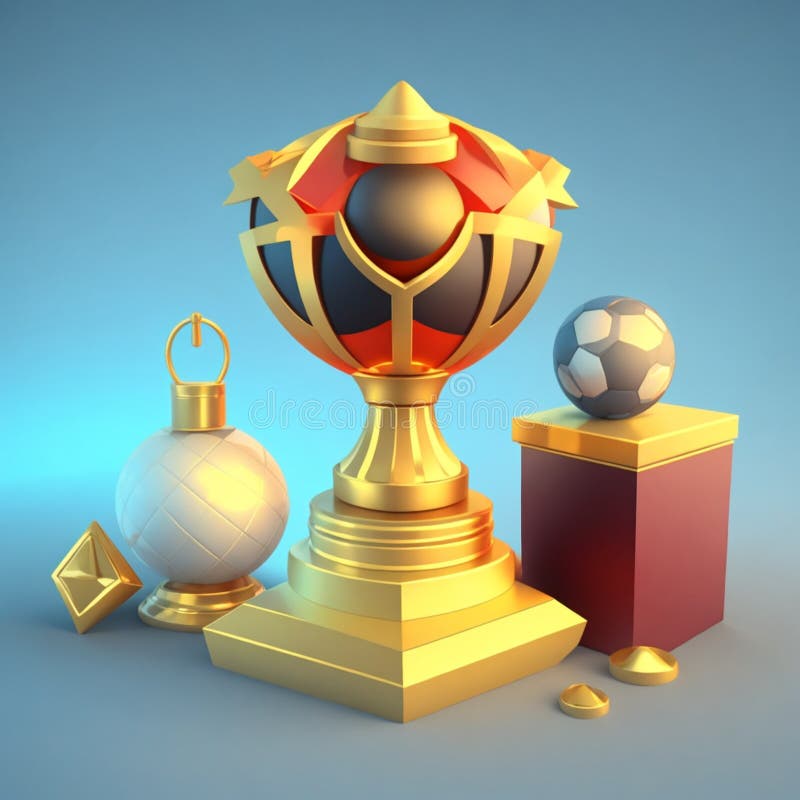 Award 3d rendern Element Set Star Preis Kronkonzept ai generativ stock abbildung
