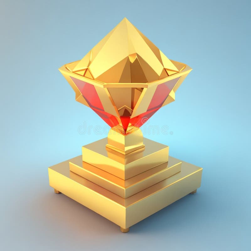 Award 3d rendern Element Set Star Preis Kronkonzept ai generativ