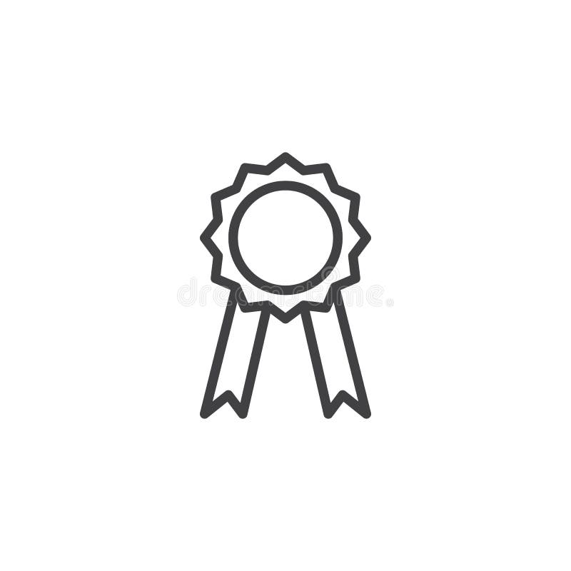 Award ribbon outline icon stock vector. Illustration of logo - 127492371