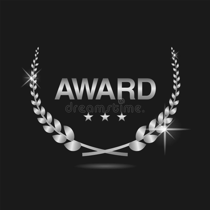 Award Silver Laurel Wreath Symbol Stock Illustration Illustration of