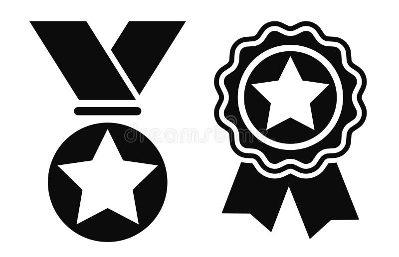 Award vector icon set royalty free illustration