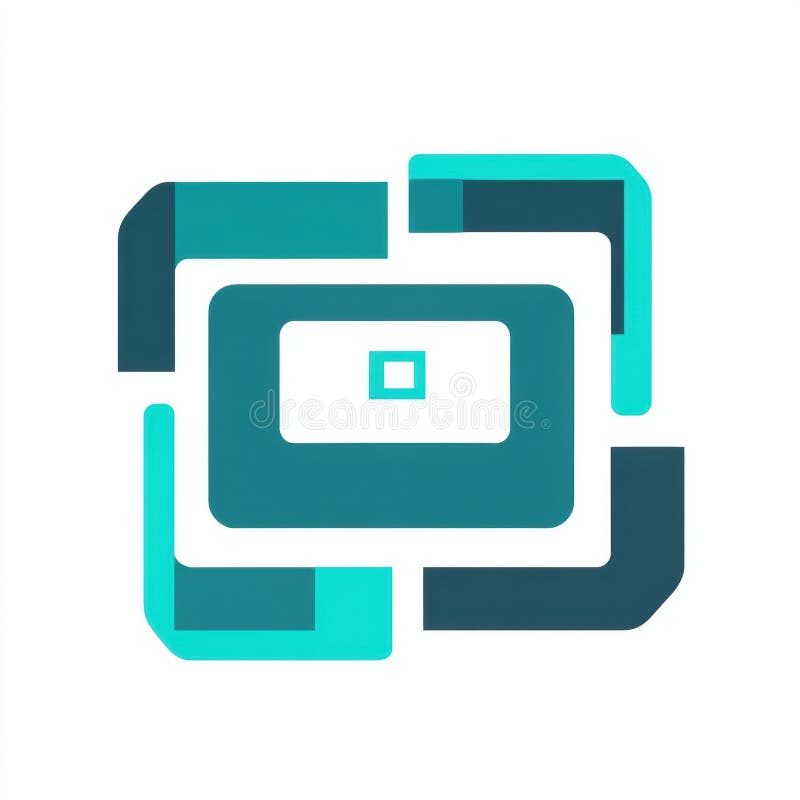 Abstract Teal Square Logo royalty free illustration