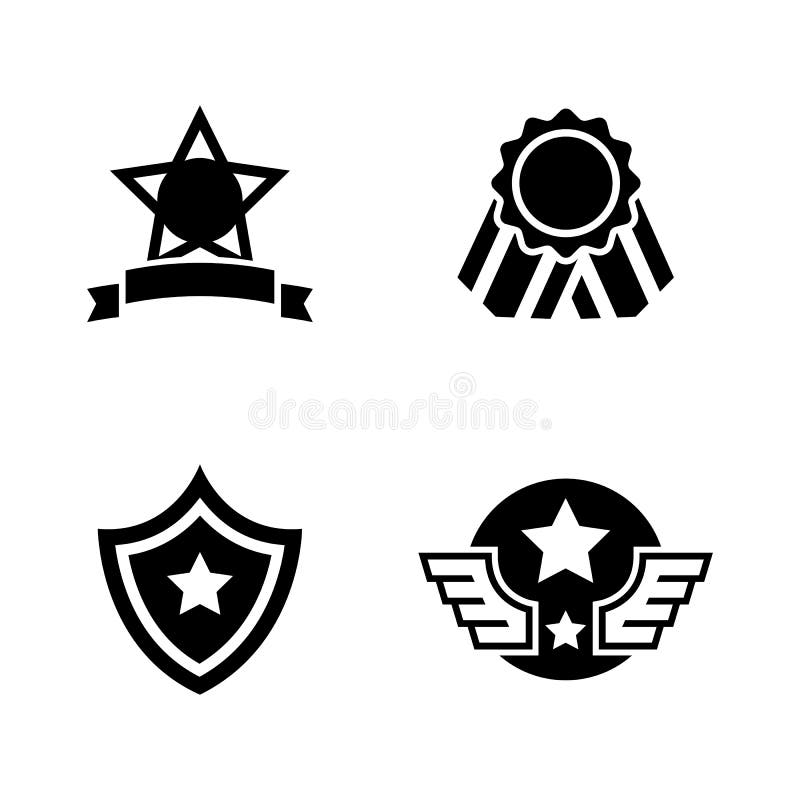 Awards. Simple Related Vector Icons Set for Video, Mobile Apps, Web Sites, Print Projects and Your Design. Black Flat Illustration on White Background.