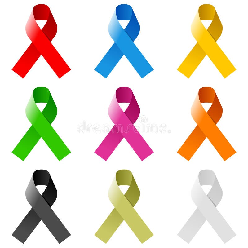 Awareness Ribbons Set royalty free illustration Awareness Ribbons Set royalty free illustration