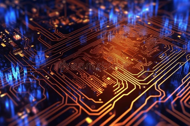 An awe-inspiring backdrop of digital circuits symbolizing futuristic tech. vector illustration