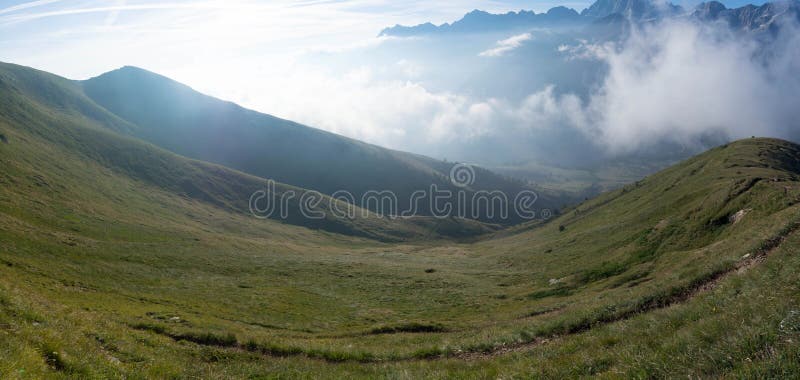 Awesome Alpine Scape during a trekking, such a great view stock image Awesome Alpine Scape during a trekking, such a great view stock image