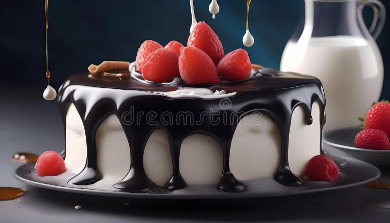Fotografie cu tort alimentar modern, de design, uimitoare și atrăgătoare, generată royalty free illustration