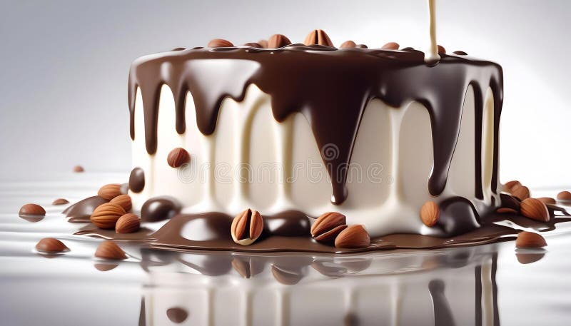 Fotografie cu tort alimentar modern, de design, uimitoare și atrăgătoare, generată stock illustration