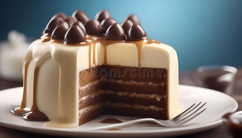 Fotografie cu tort alimentar modern, de design, uimitoare și atrăgătoare, generată stock illustration