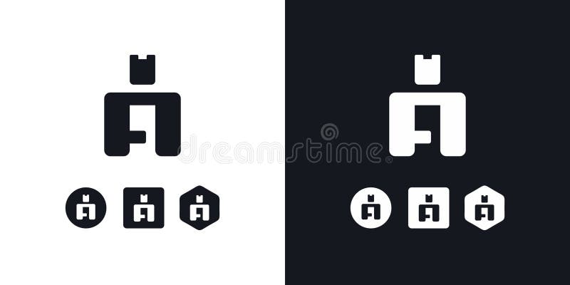 Awesome Logo Initial AI Robot, Ai Droid, with Creative Vector Stock