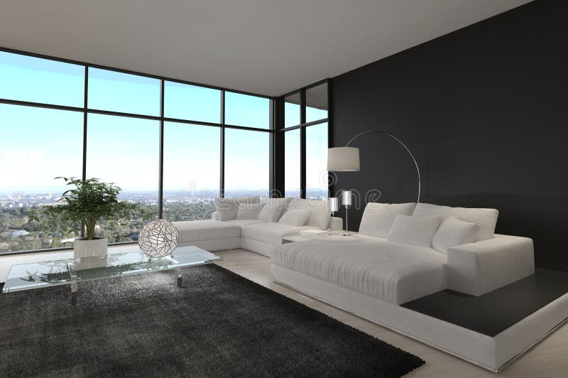 Awesome Modern Loft Living Room | Architecture Interior stock photo