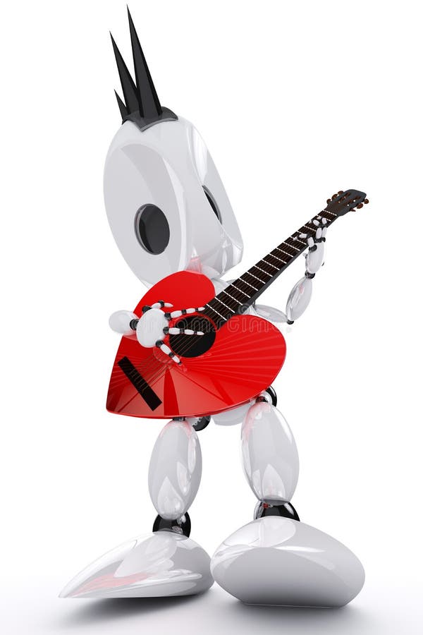 Awesome robot rock star