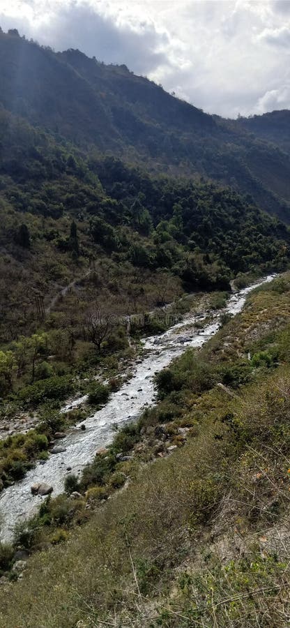 Awesome view hill river sceen royalty free stock photos