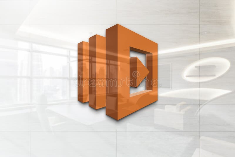 AWS Lambda 在光面办公室墙上，逼真的纹理 皇族释放例证
