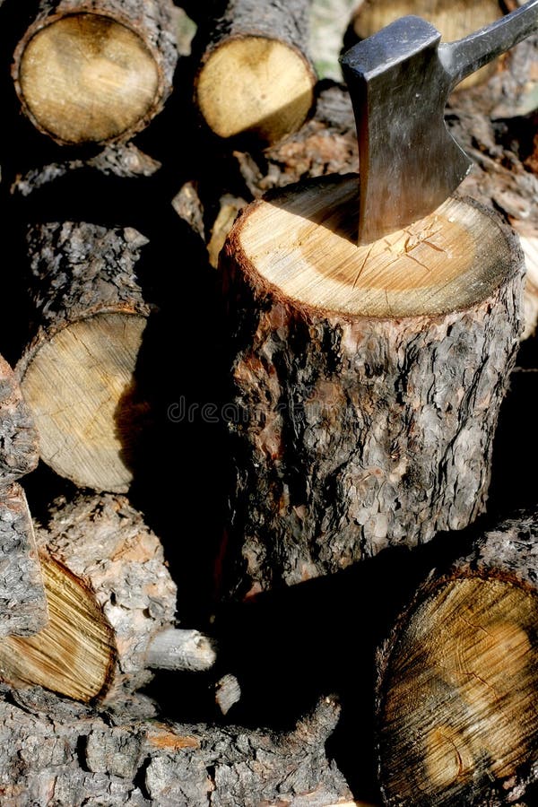 Ax huggit av head trä