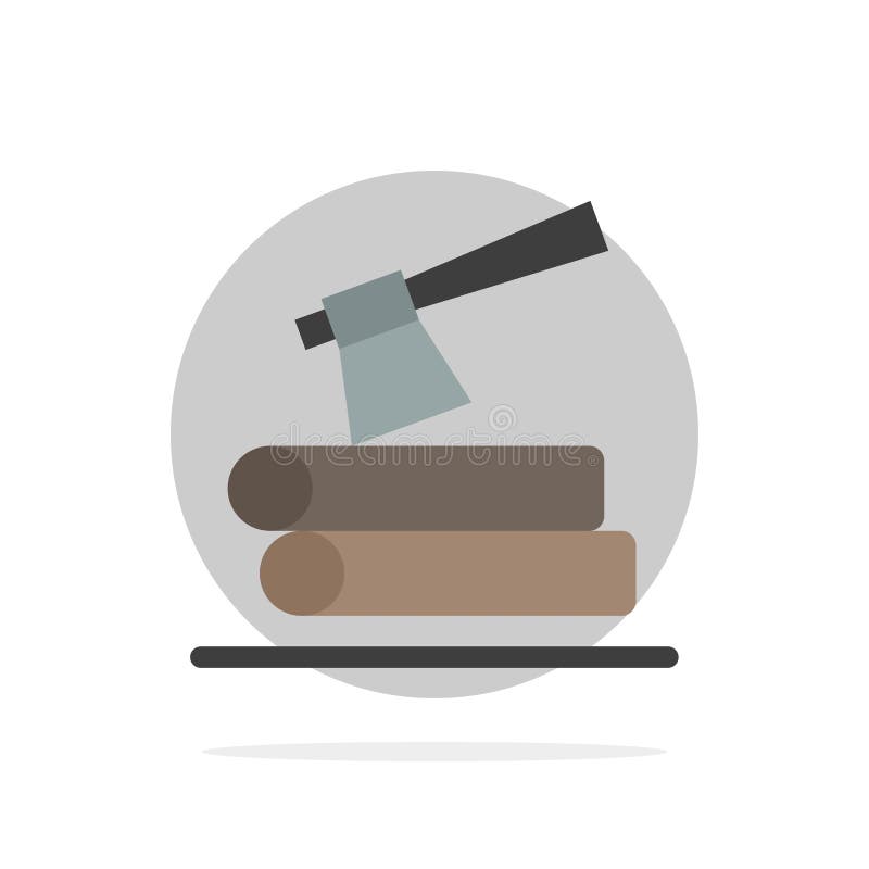 Ax, Log, Timber, Wood Abstract Circle Background Flat color Icon royalty free illustration