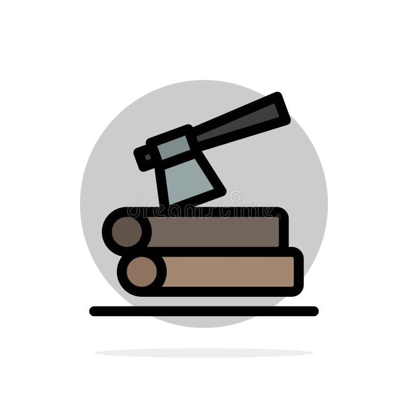 Ax, Log, Timber, Wood Abstract Circle Background Flat color Icon vector illustration
