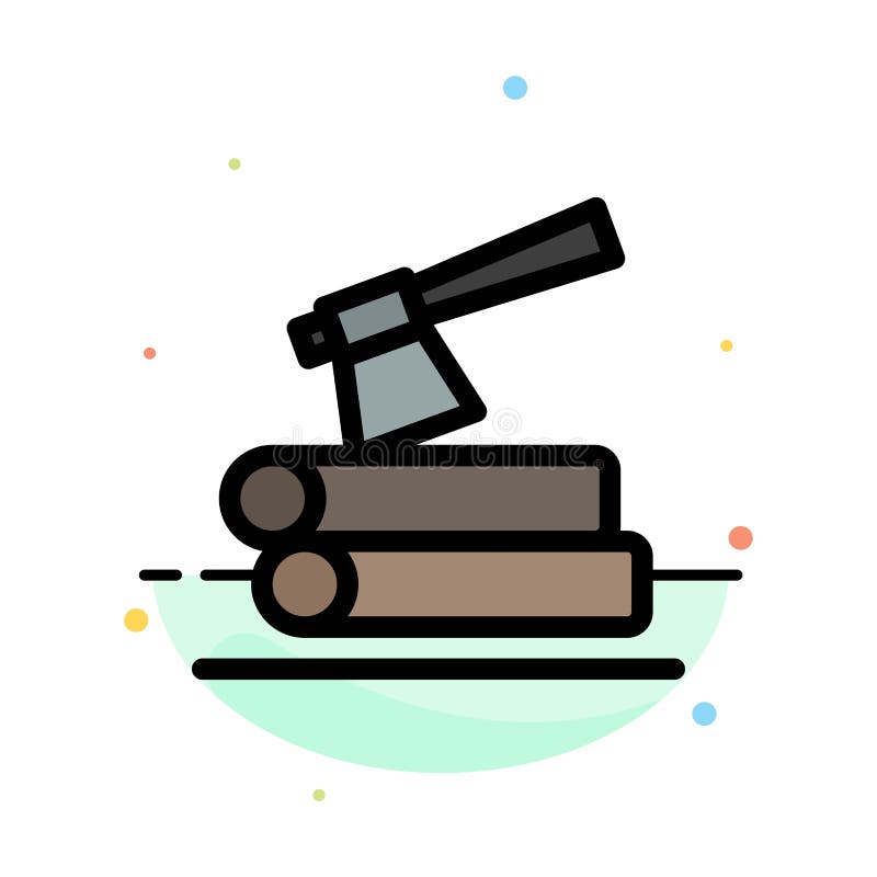 Ax, Log, Timber, Wood Abstract Flat Color Icon Template stock illustration